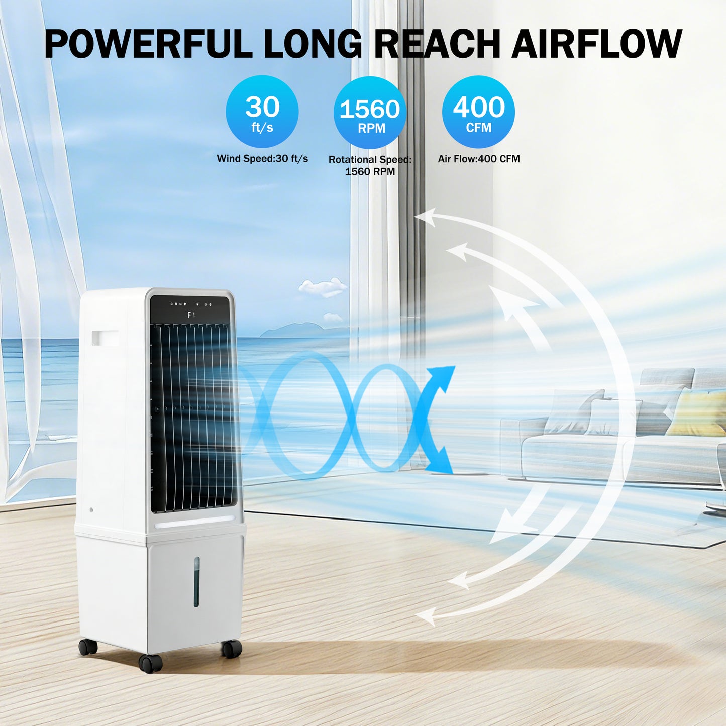 Portable Air Conditioners, 3-in-1 Swamp Cooler, Evaporative Air Cooler with Remote, 12H Timer, Cooling Fan for Bedroom, Office