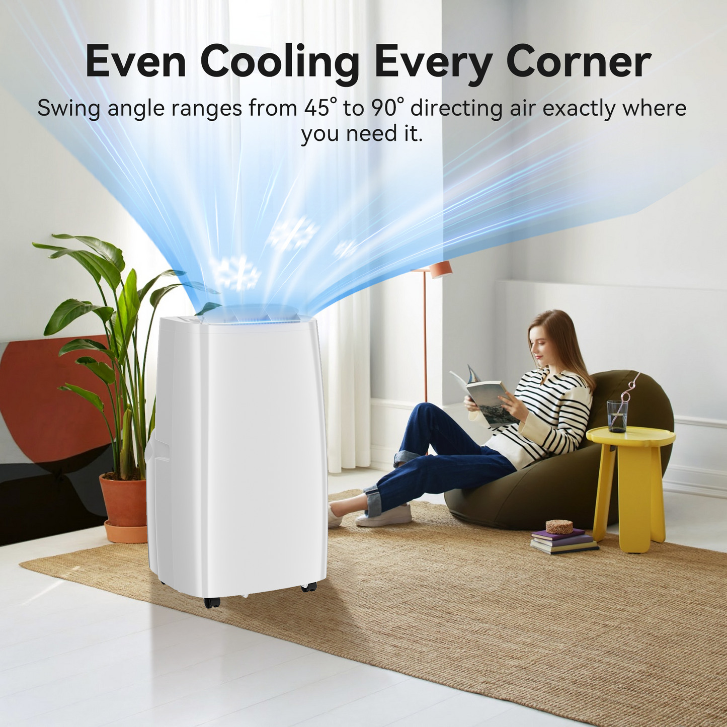 Portable Air Conditioner 14000 BTU Ashrae, 3-in-1 AC Unit for Room with Dehumidifier/Fan/Sleep Modes, 650 Sq.Ft, Remote Control, 24H Timer