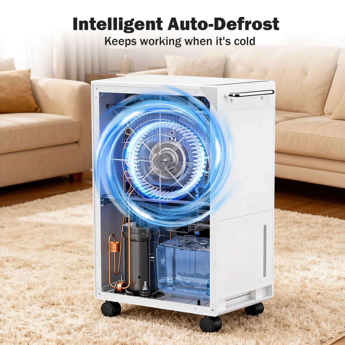 Dehumidifier for Basement & Home, Max 74 Pints, 5000 Sq.ft, Auto Shut Off, Dehumidifier with Drain Hose for Bathroom, Large Room, Garage(White Display)