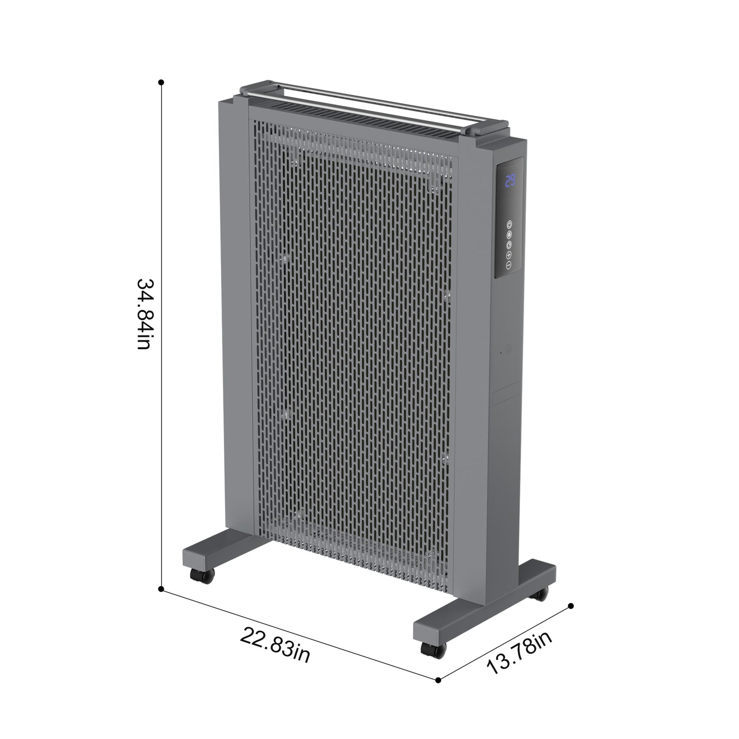 Air Convection Heaters for Indoor Use, 1500W Electric Space Heater Large Room with Thermostat, ECO, Remote, Wheel, 12H Timer, Tip-Over & Overheat Protection
