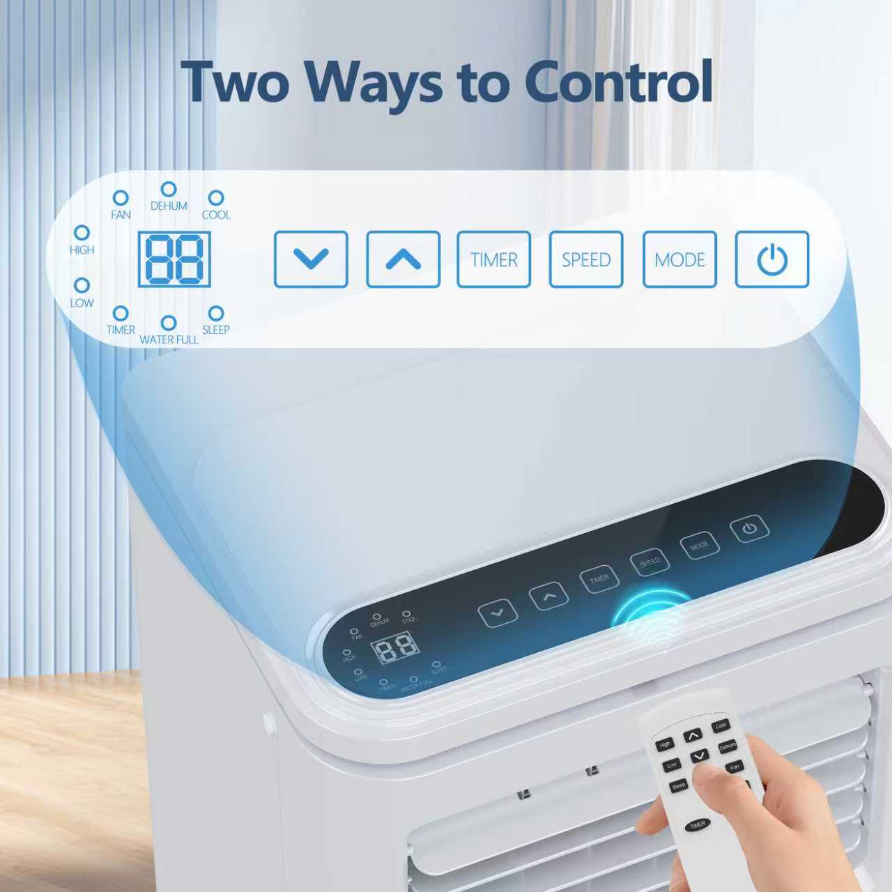 Portable Air Conditioner 10000 BTU Ashrae, 3-in-1 AC Unit for Room with Dehumidifier/Fan/Sleep Modes, 450 Sq.Ft, Remote Control, 24H Timer