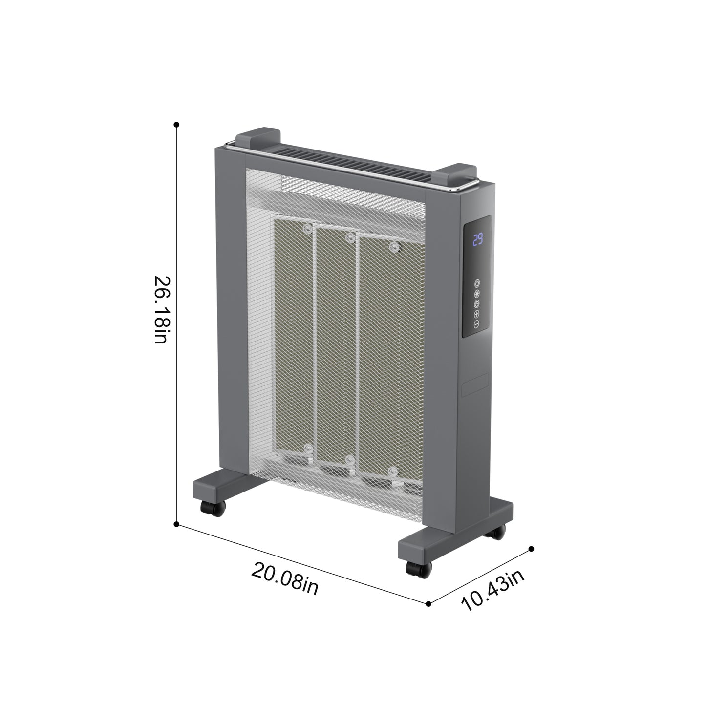 Air Convection Heaters for Indoor Use, Electric Space Heater Large Room Office 1500W with Thermostat, ECO, Remote, Wheel, 12H Timer, Tip-Over & Overheat Protection