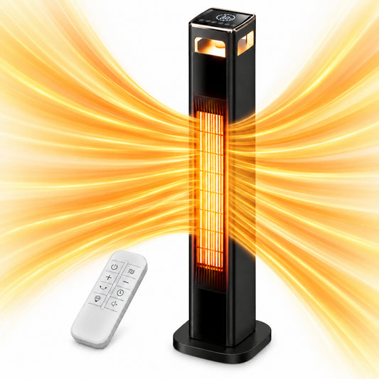 Space Heater for Indoor Use, 37" Electric Heater 1500W with Remote, Timer, ECO Mode, Safety Protection for Bedroom, Living Room