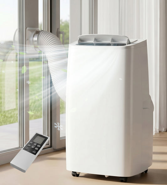 AKIRES 14000 BTU Portable Air Conditioners, Cools Up To 500 sq.ft, Portable AC Unit With Cool,Fan & Dehumidifier,Remote Control,24H Timer,Sleep Mode,Portable AC for Bedroom Living Use